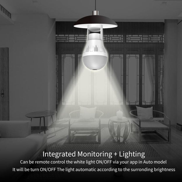 360° Panoramic Hidden Light Bulb Wifi Camera
