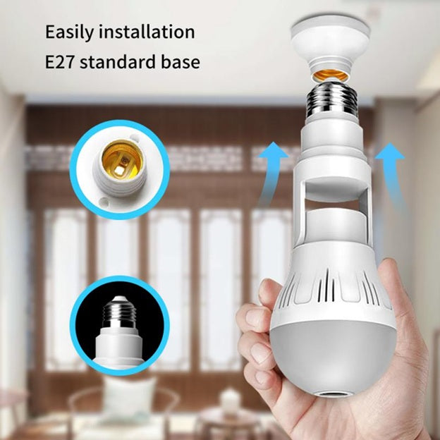360° Panoramic Hidden Light Bulb Wifi Camera