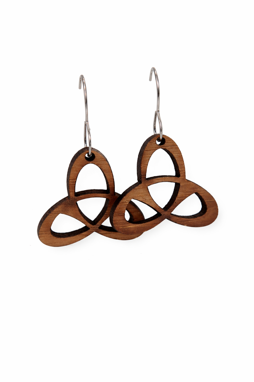 Celtic Trinity Knot Earrings in wood