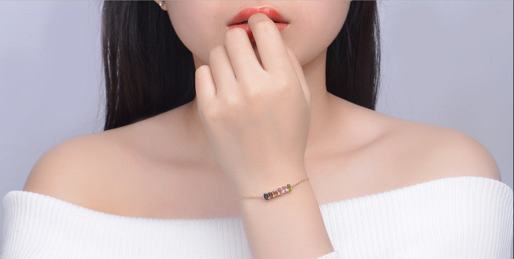 Natural Tourmaline 925 Sterling Silver Ring - Multicolor Gemstone Jewelry