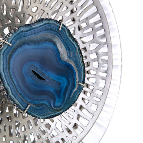 Silver Textured Oversized Disc- Wall Decor