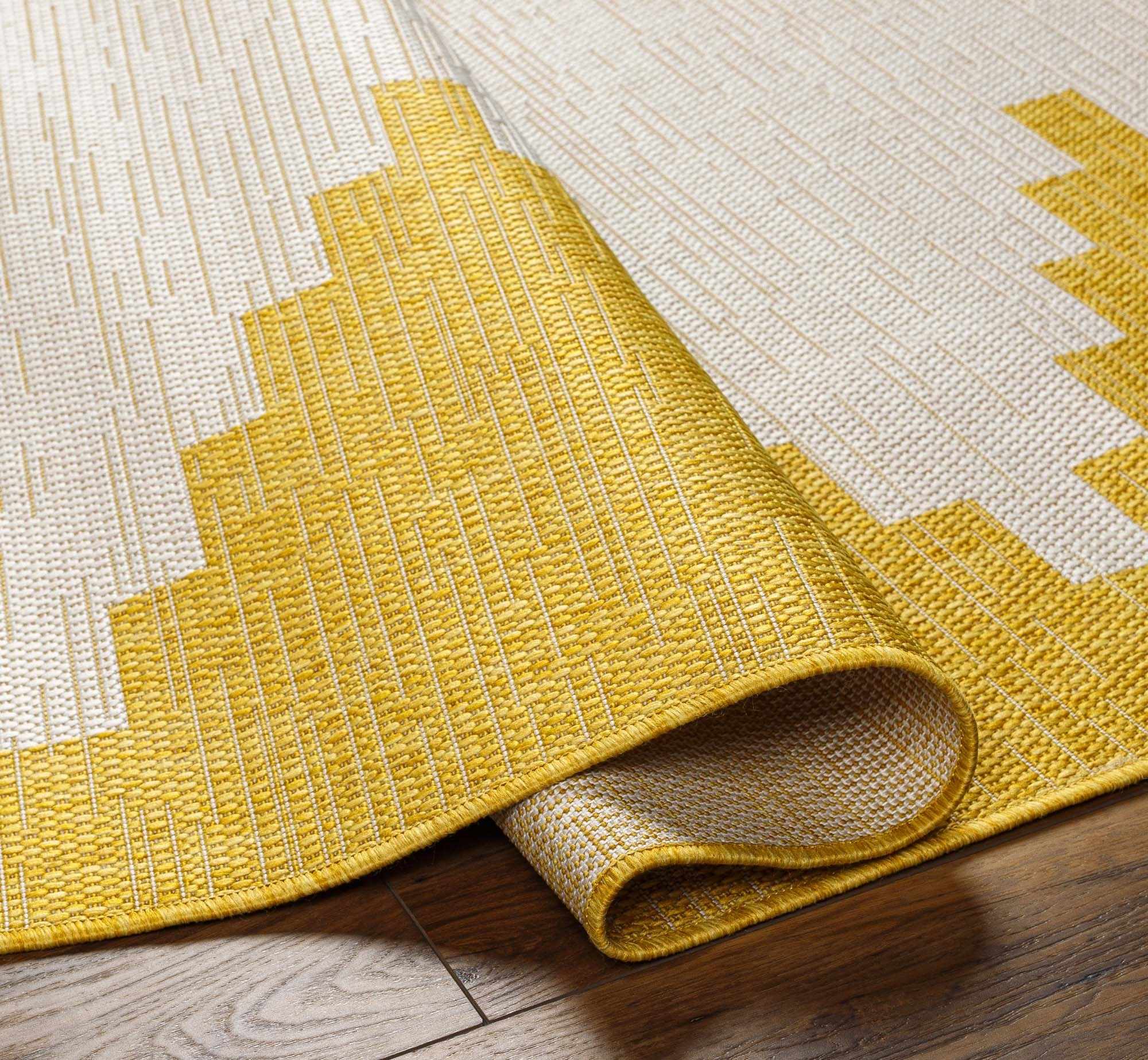 Djugun Metallic-Gold Indoor & Outdoor Rug