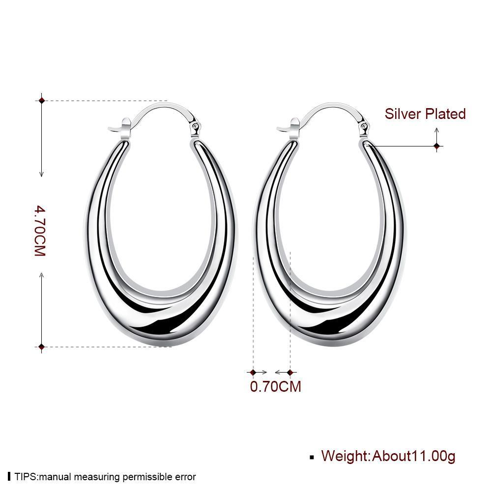 Thick Cut Hoop Earring in 18K White Gold Plated