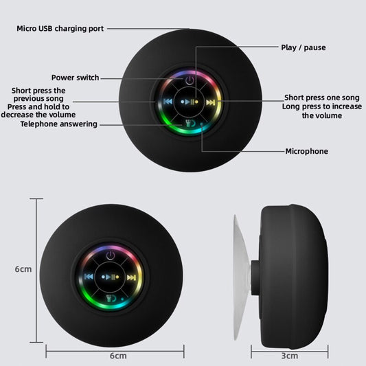 Mini Bluetooth Speaker Waterproof Bathroom Audio Wireless Shower