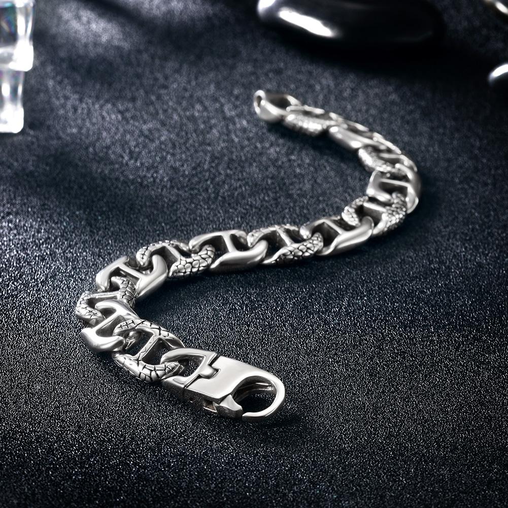 Crocodile Grain Carving Cuban Link Bracelet