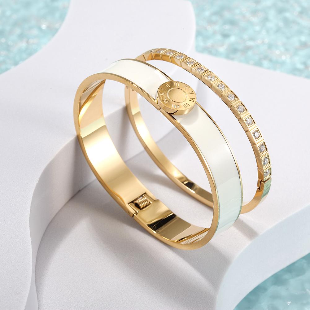 Enamel Pavé Bangle Set
