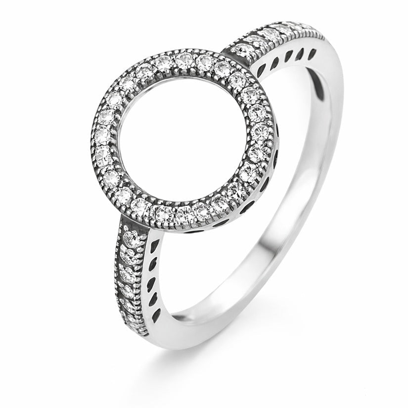 Sterling Silver Forever Black Circle Ring