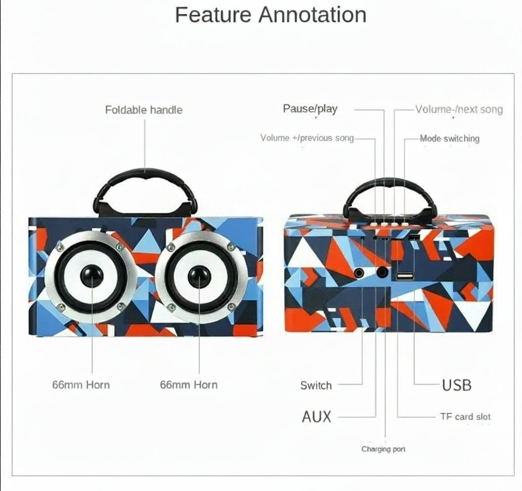 Outdoor Waterproof Super Bass Speaker With Hifi 3D Surround Sound
