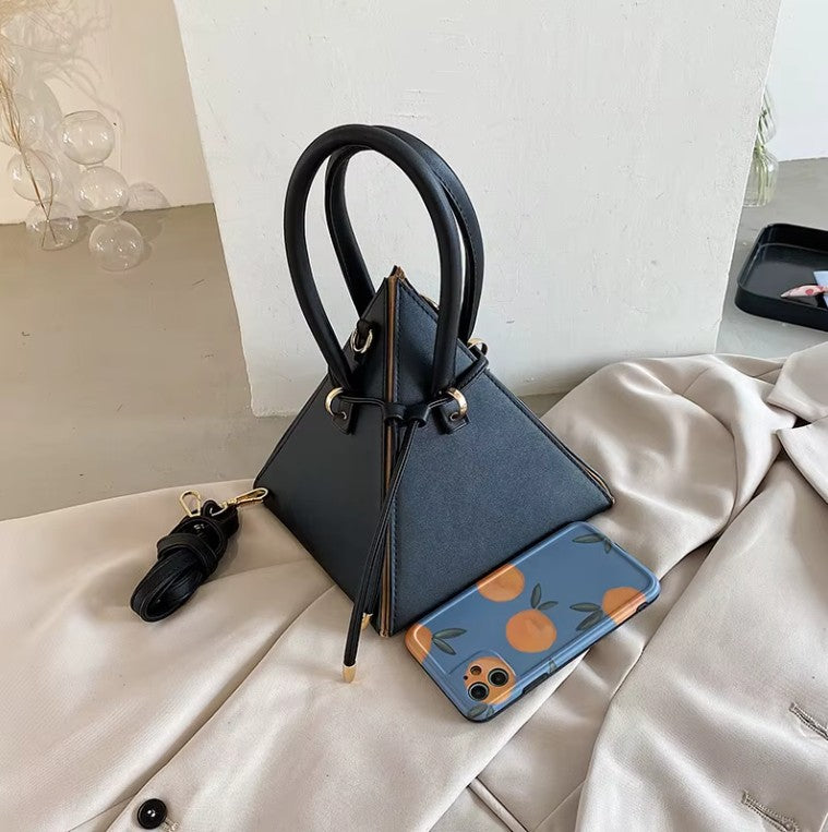 Triangle Shape Cross Body Bucket Hand Bag