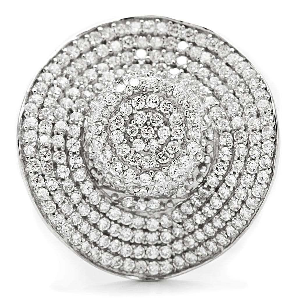 This Rhodium Sterling Silver Hat Ring