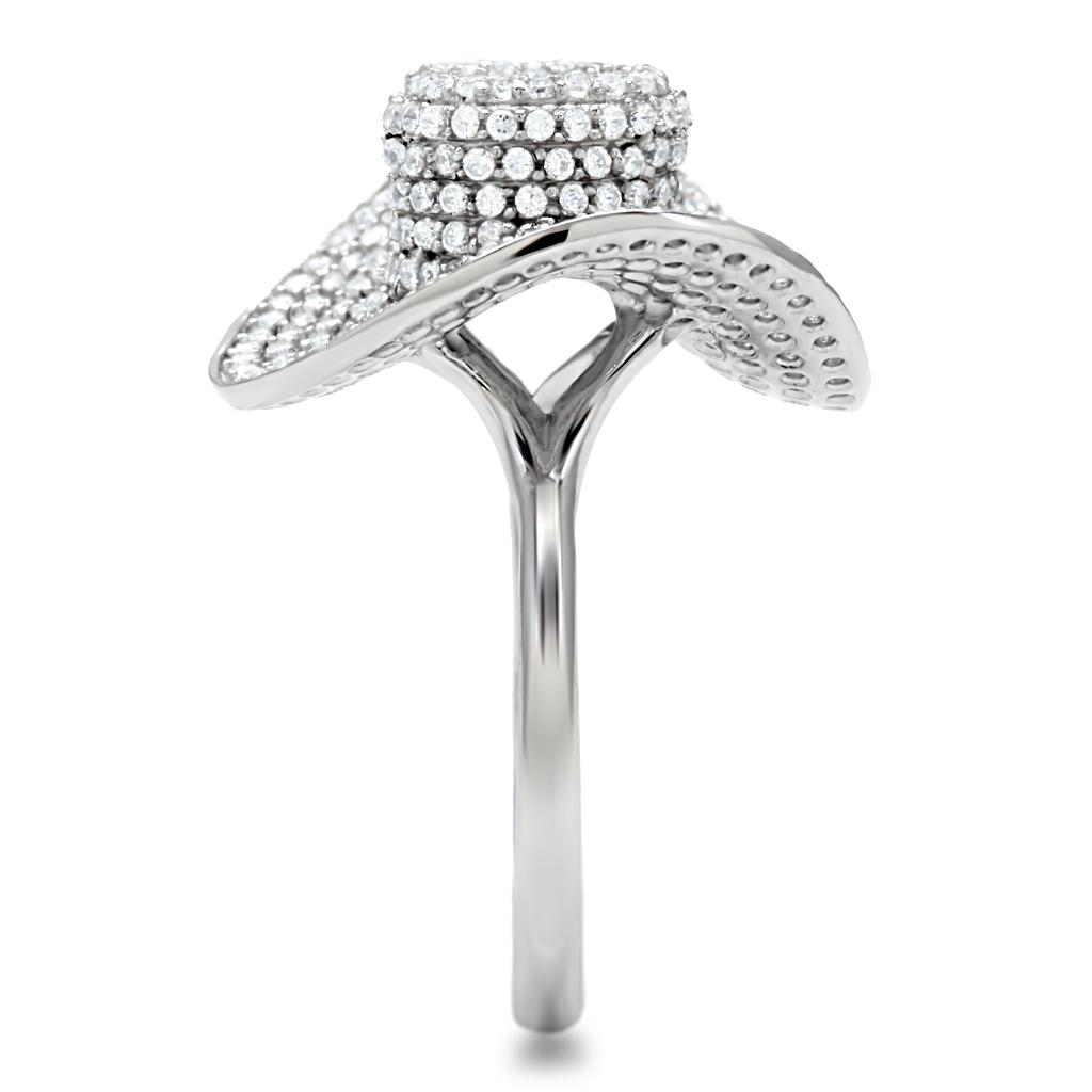 This Rhodium Sterling Silver Hat Ring