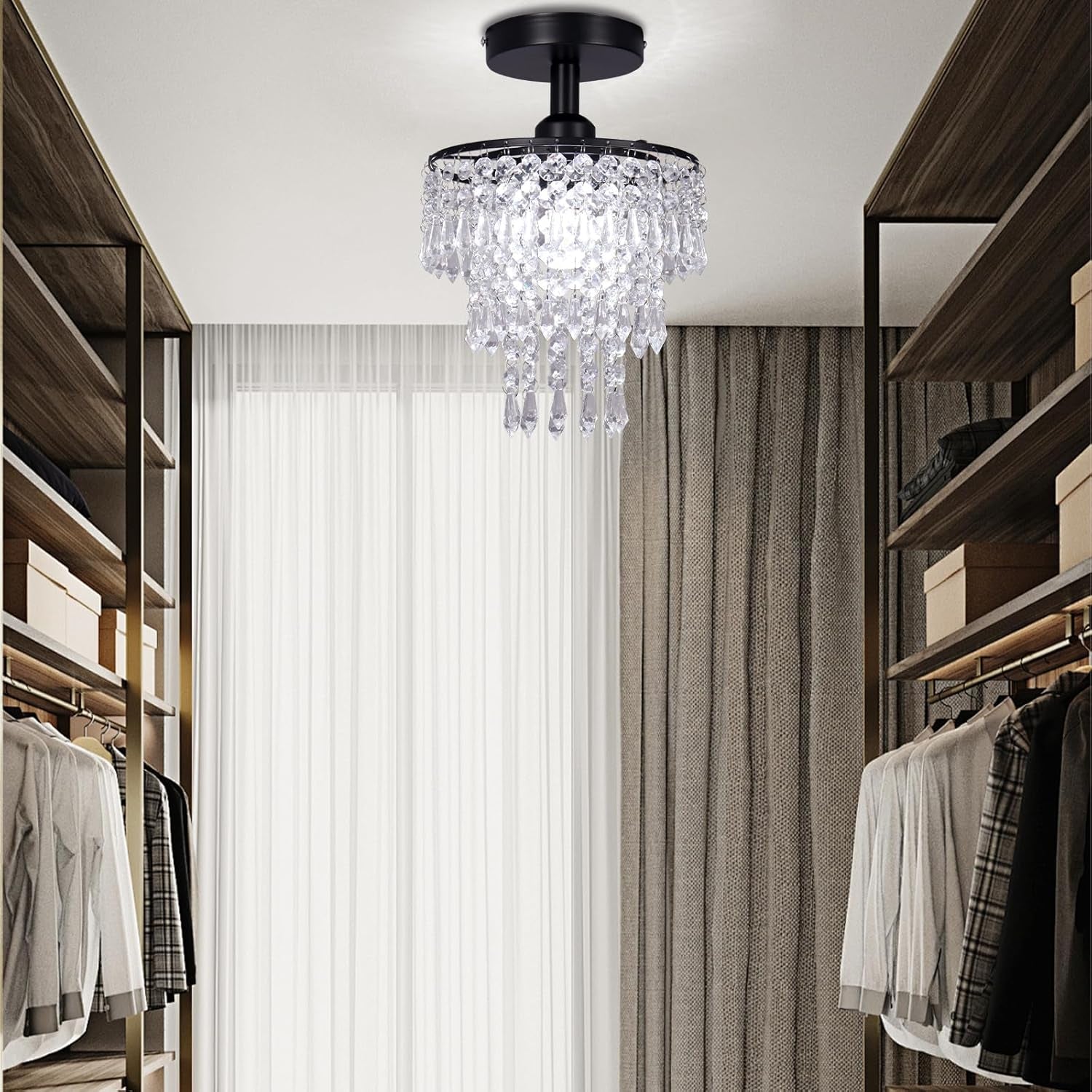 Mini Black Crystal Chandelier