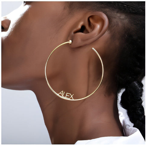 Custom Hoop Name Earrings