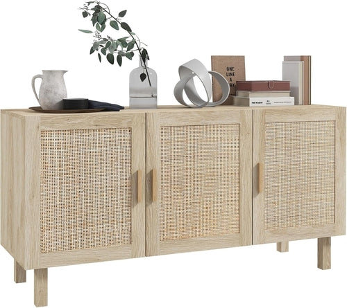 Sideboard Cabinet With Rattan Doors