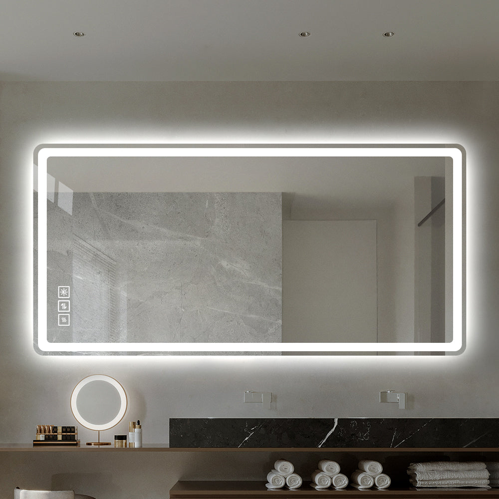 40*24 Inch LED Bathroom Mirror Vanity Mirrors with Front Lights Wall