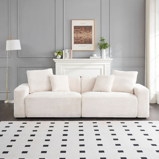 104.72-inch 4-seat large sofa with 4 throw pillows, living room sofa
