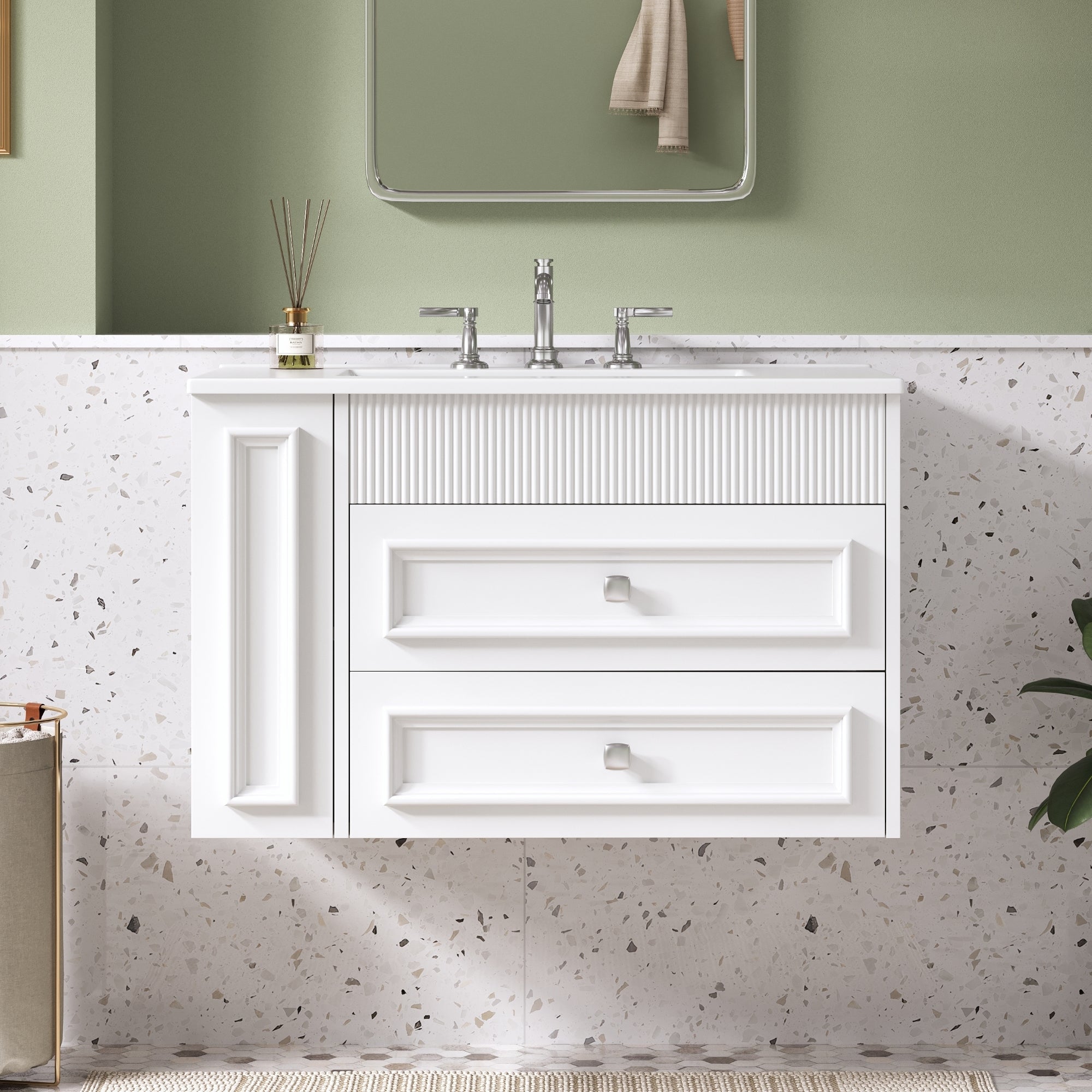 30'' Wall Mounted Bathroom Vanity with Sink