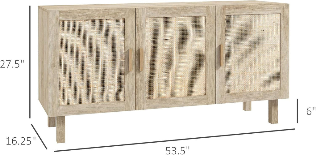 Sideboard Cabinet With Rattan Doors