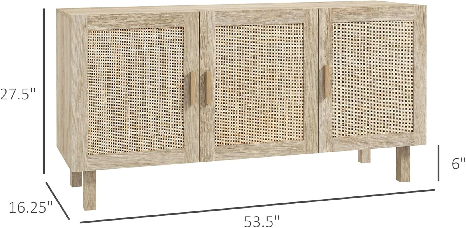 Sideboard Cabinet With Rattan Doors