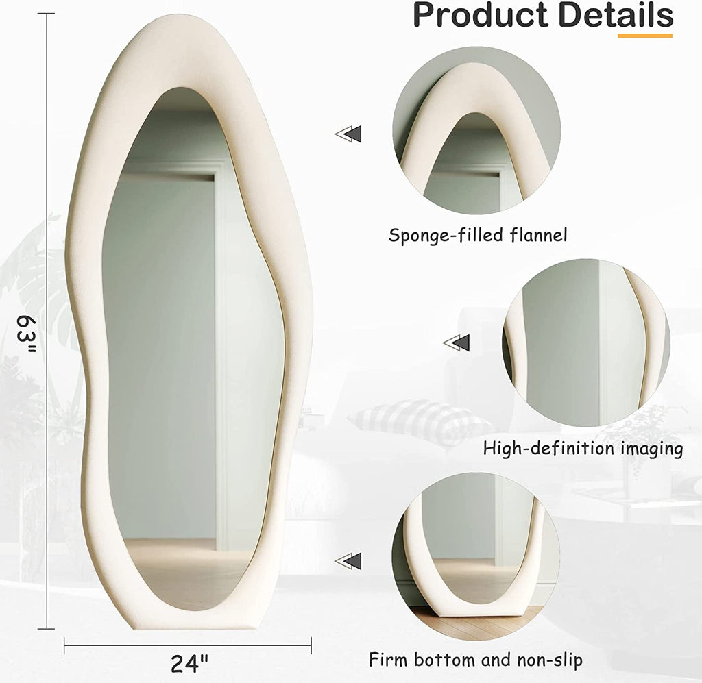 White Full Length Mirror Wooden Frame