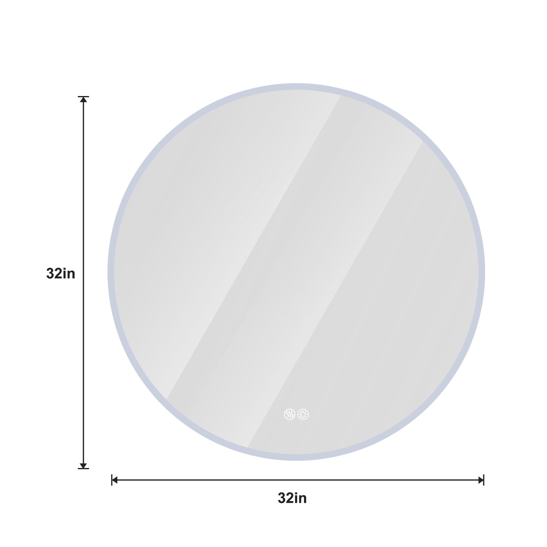 32'' LED Round Wall Mirror - Anti-Fog, 3 Color Temps