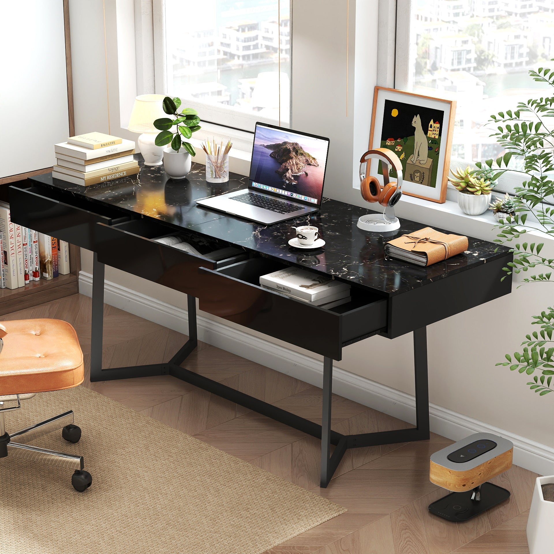 Modern Black Computer Desk