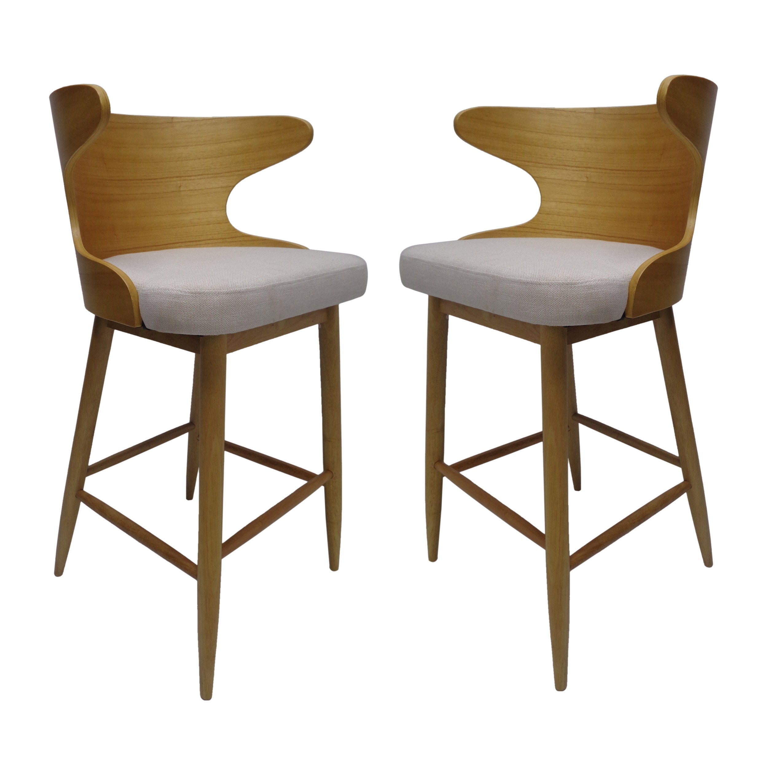 Mid Century Design Bar Stools (Set of 2)