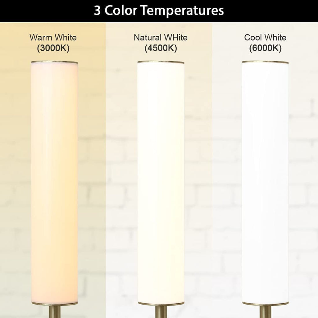 Antique Brass LED Cylinder Floor Lamp With Remote Control