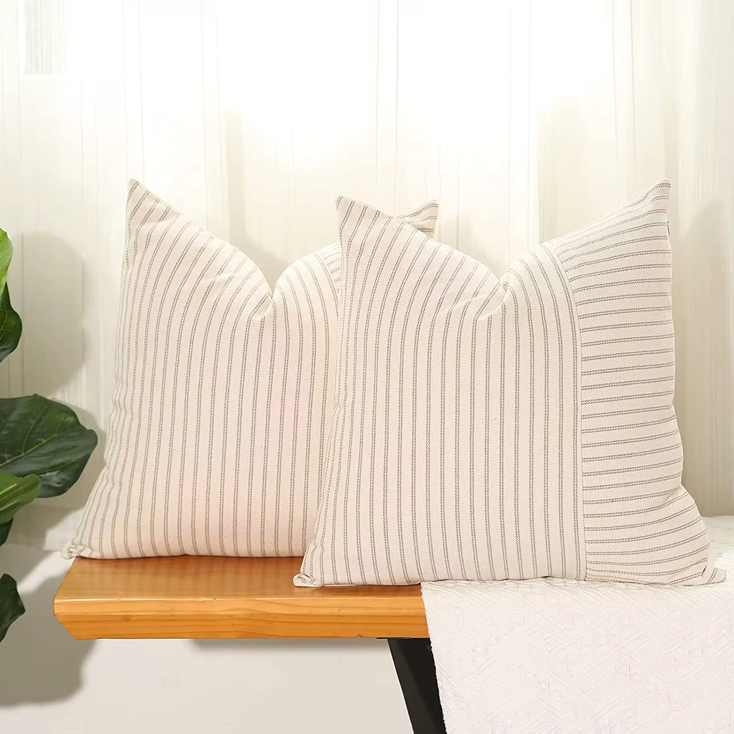 Pinstripe Throw Pillow Cover