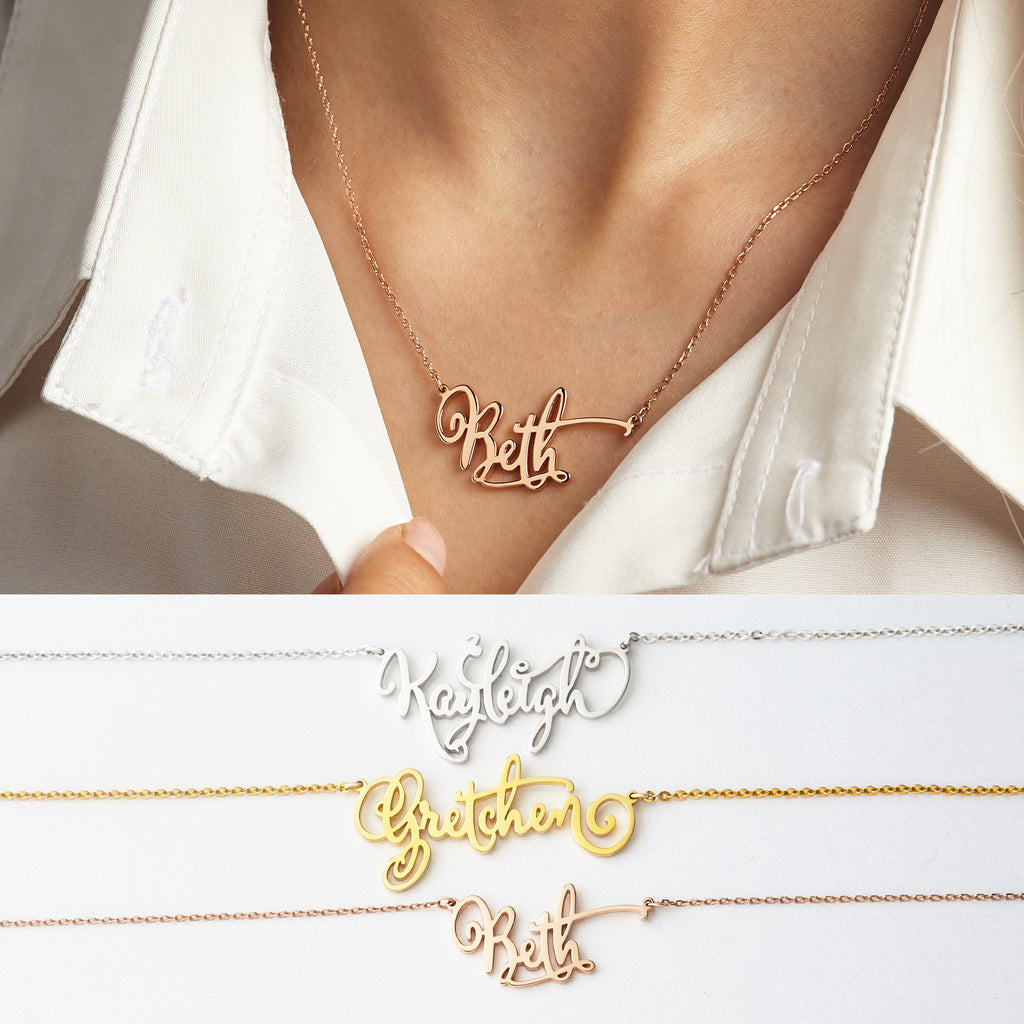 Cursive Nameplate Necklace