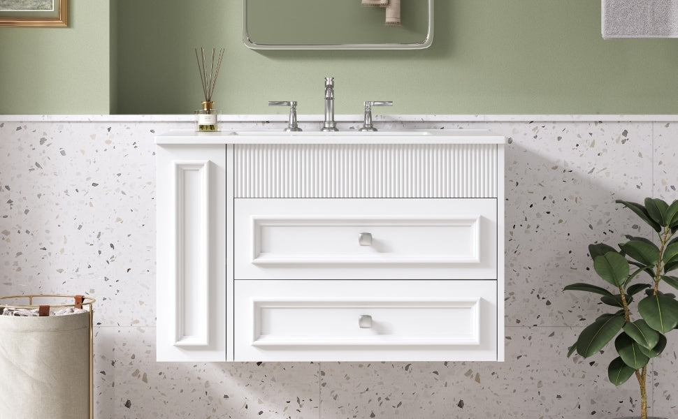 30'' Wall Mounted Bathroom Vanity with Sink