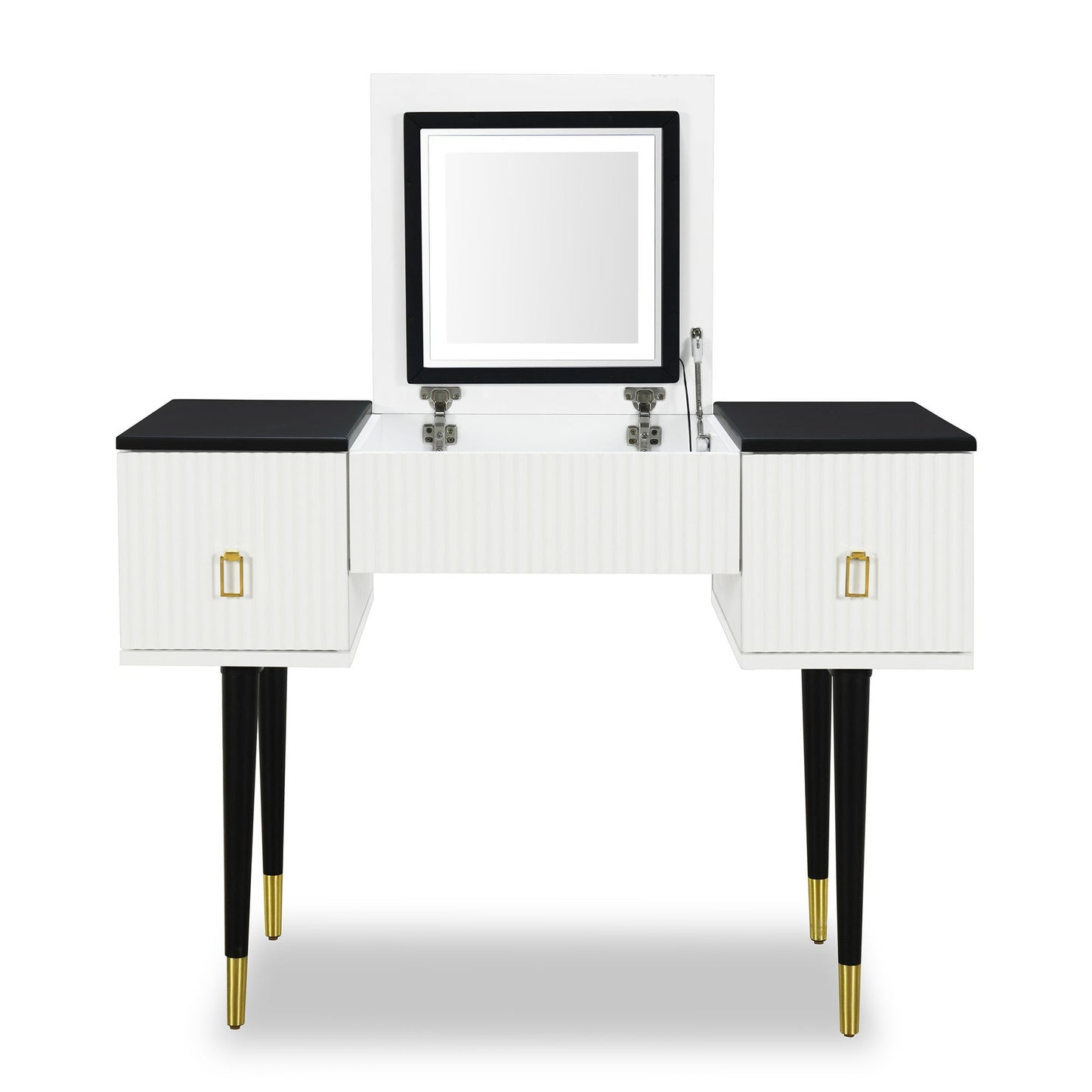 43.3" Modern Vanity Table Set with Flip-top Mirror and LED Light,