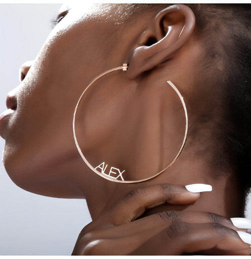Custom Hoop Name Earrings