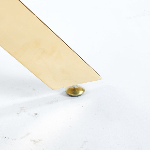 Dining Table with Cross Metal Leg and Tempered Glass