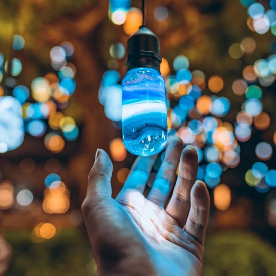 Blue LED Lamp with Base