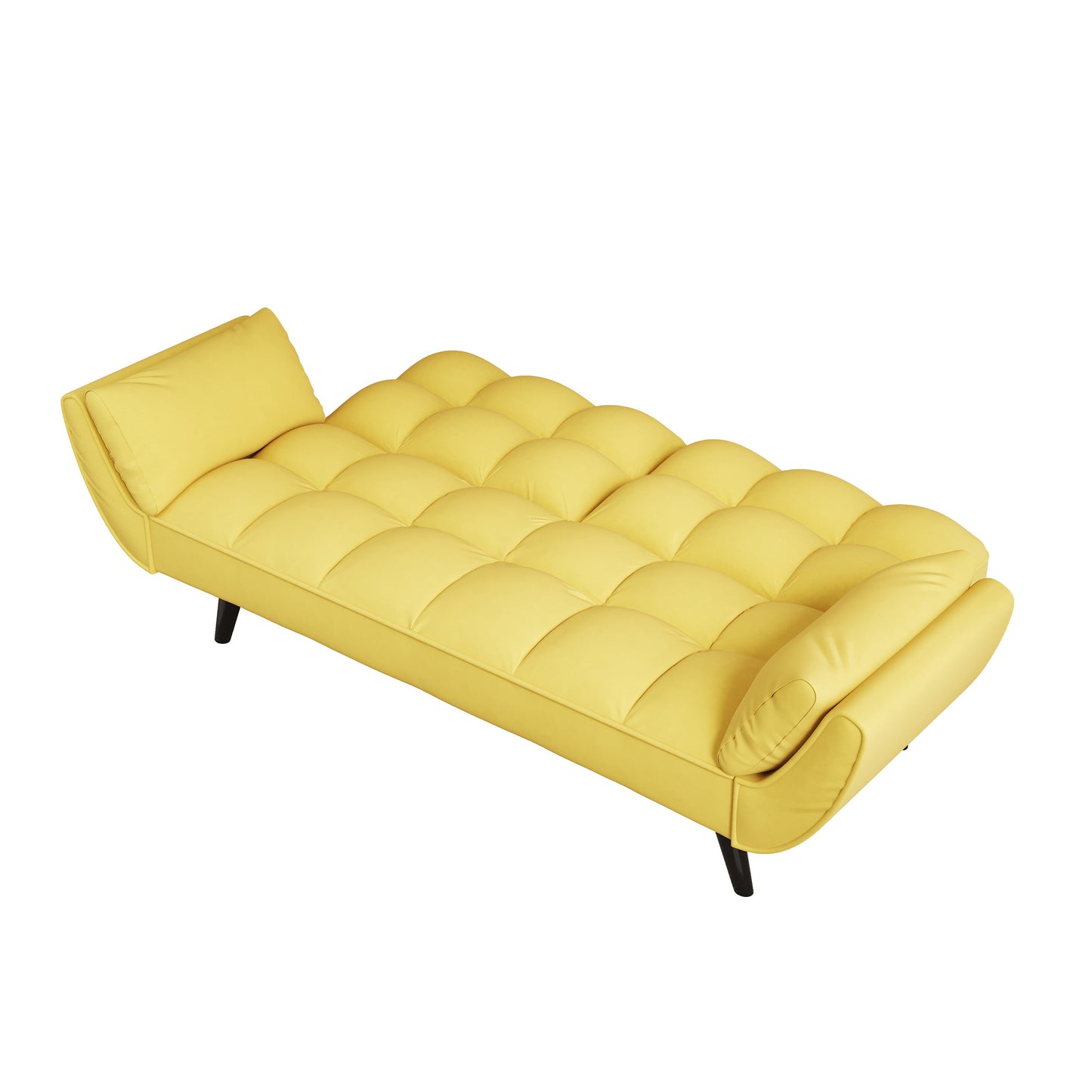 57 inch yellow sofa Soft two armrests throw pillow pillow comfortable