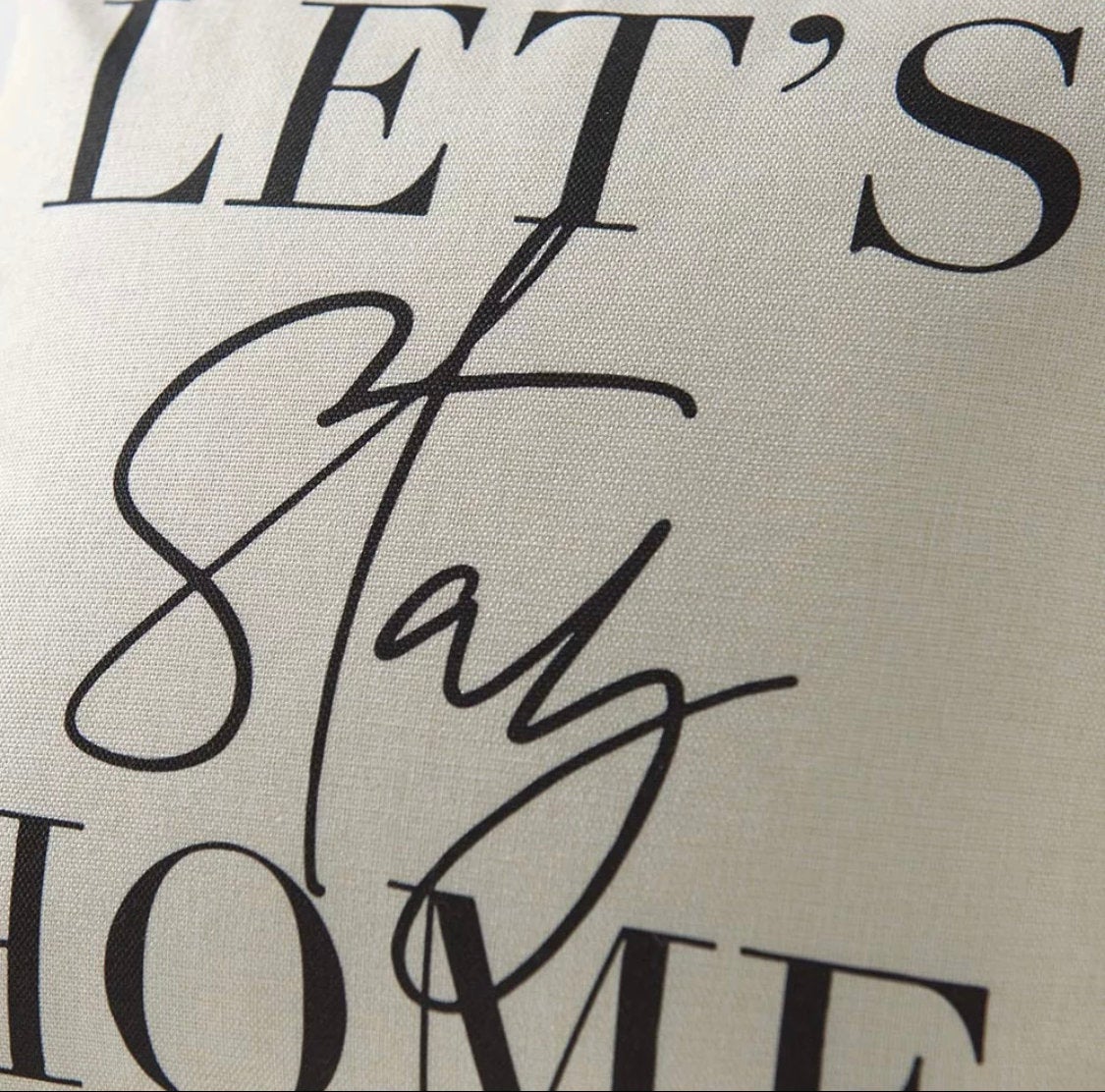 Lets Stay Home Throw Pillow Cover