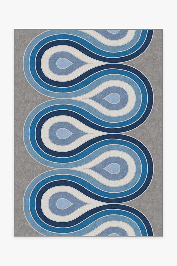 Jonathan Adler Milano Blue Steel Tufted Rug
