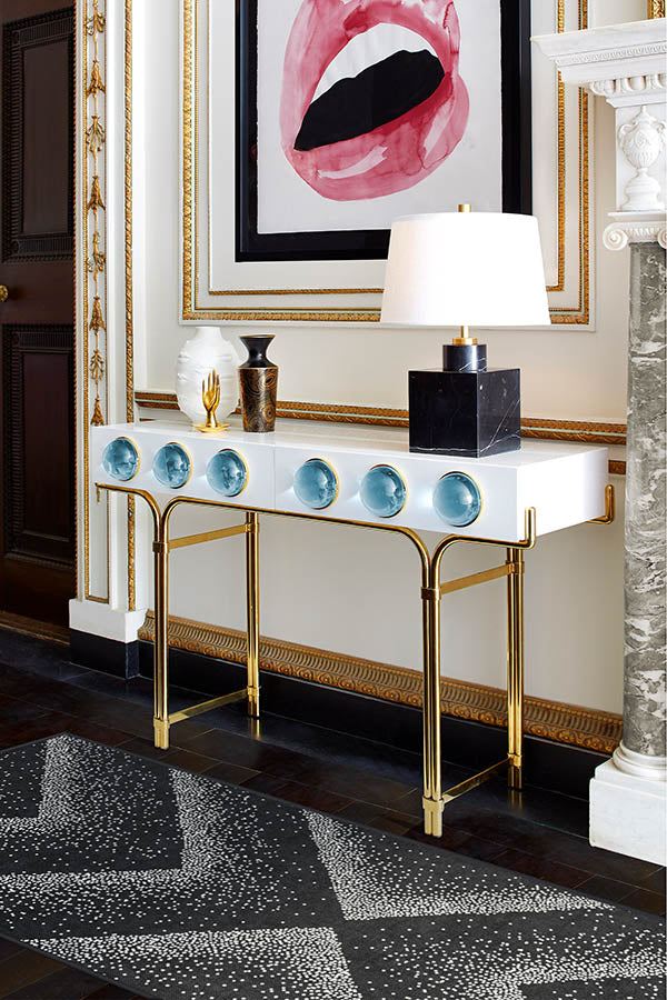 Jonathan Adler Vapor Black & Pearl Tufted Rug