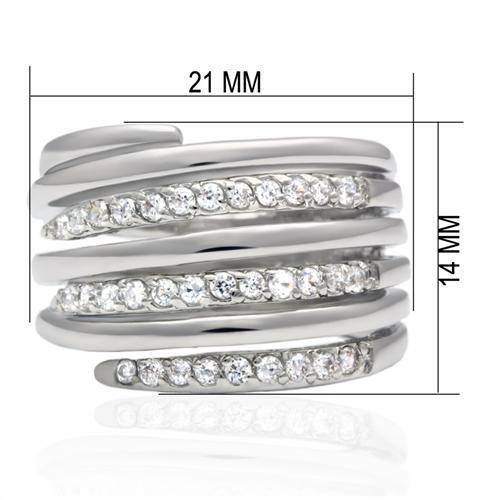 Rhodium Brass Ring with AAA Grade CZ