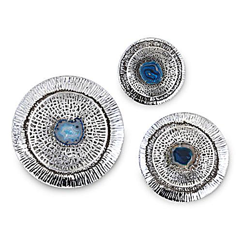 Silver Textured Oversized Disc- Wall Decor