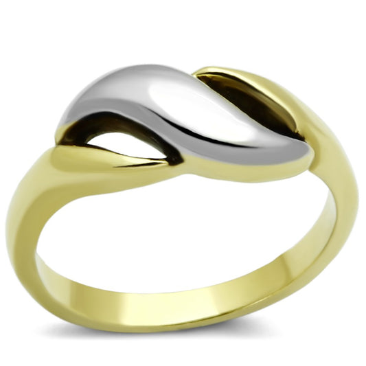 Two-Tone IP Gold Stainless Steel Ring