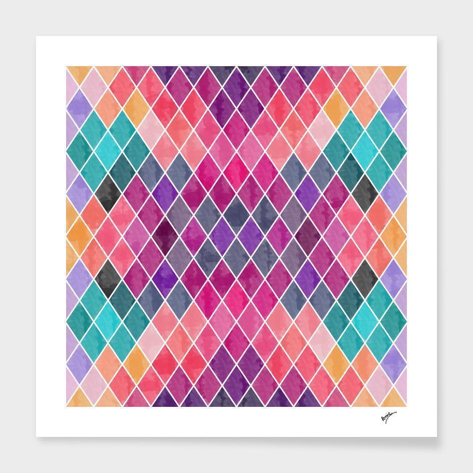 Watercolor Geometric Patterns  Frame